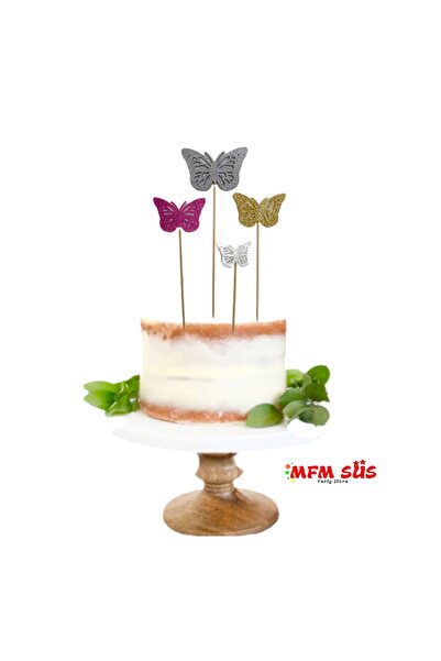 MFM Decorat pentru tort EvA din 4 piese cu model de fluture