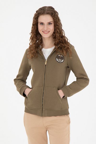 U.S. Polo Assn. Дамски суитшърт в цвят каки 50272076-VR027
