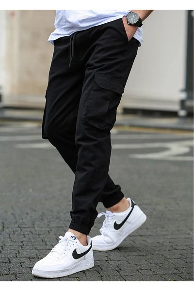 SON YAZ Pantaloni cargo pentru bărbați, cu picior elastic, buzunar portofel, pantaloni slim fit