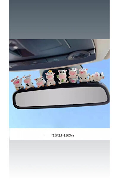 himi bijuteri aksesuar 5'li Sevimli İnekler Dikiz Aynası Süsü Ayna Süsü Araç İçi Araba Süsü Torpido Süsü Oto Aksesuar