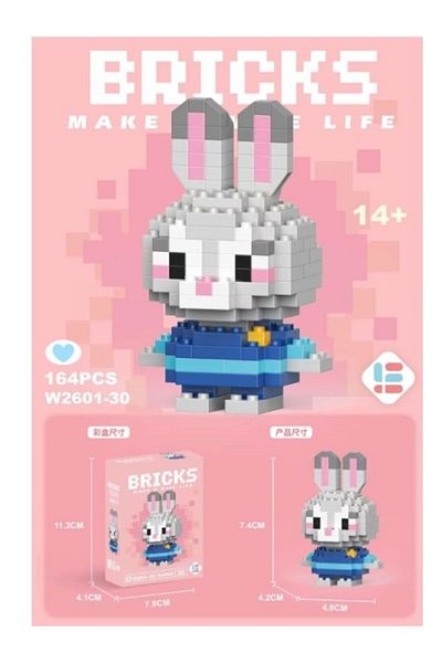 sağlıkçı shopping trend aksesuar Judy Hopps Rabbit Gray 3D Puzzle - Mini Lego