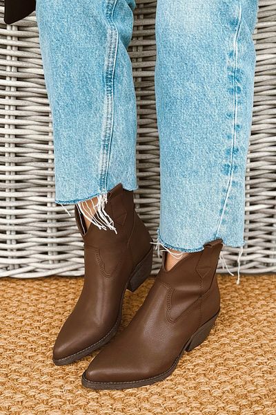 POLKA STORE Дамски каубойски ботуши West Bitter Brown Bootie Western Boots