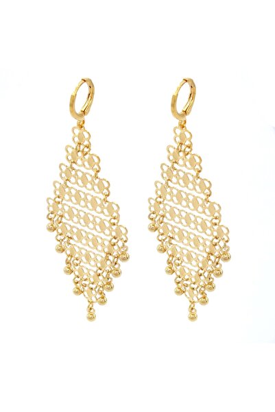 FerizZ Altın Kaplama Sallantılı Kadın Küpe Unk-503