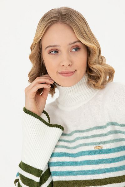 U.S. Polo Assn. Pulover de damă cu gât țesut cu nisip 50269502 -vr085