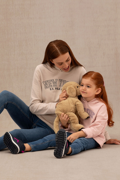 U.S. Polo Assn. Hanorac cu glugă crem pentru femei 50276601-VR071