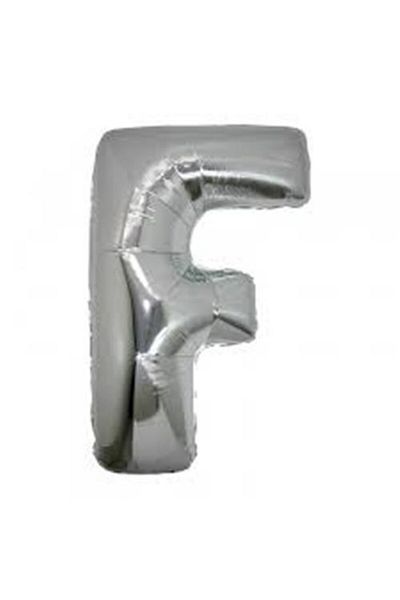 FRD GROUP F Letter Foil Balloon Silver Color 40 Inch (5235)
