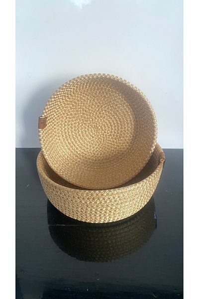 EBRULİ HOME DEKORATİF Basket, Multi-Purpose 2-Seat Wicker Basket
