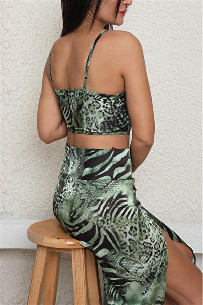 Daves Green custom Digital Print Leopard Crop