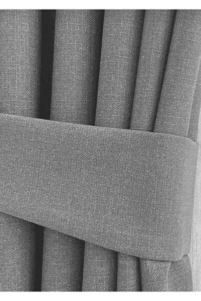 CEMRE Fon Keten Gümüş Gri 1/3 Sık Pile (TEK KANAT) Tavan Braçöl Süs Hediye