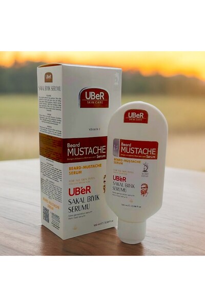Uber سيروم اللحية والشارب 100 مل لحالات اللحية والجلد. يدعم تشكيلها