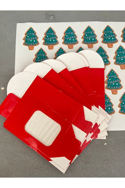 Meyofficial 10 Pcs Pine Tree Model Heidiye Set - Mini Bag & Adhesive Sticker
