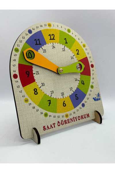 eryatex Montessori Ahşap Saat Öğrenme Seti Eğitici Saat Öğrenme Materyali