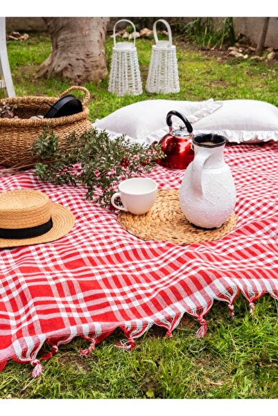 Berkut home 170*170cm Large Size Plaid Gingham Tied Tablecloth Table Picnic Multi-Purpose
