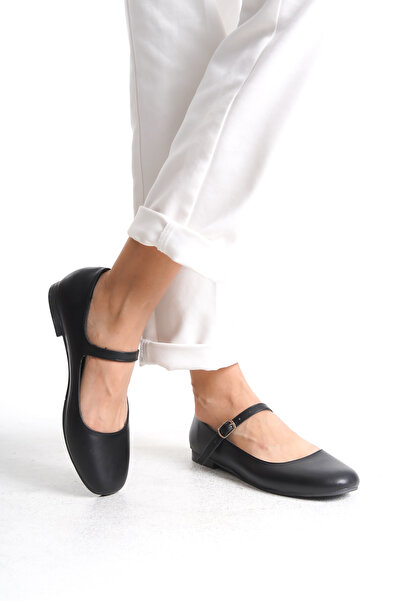 öz se shoes ماري بلاك حذاء باليرينا أسود بحزام واحد