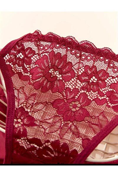 SS HOME CONCEPT 3 Lü Büyük Beden Dantelli Külot