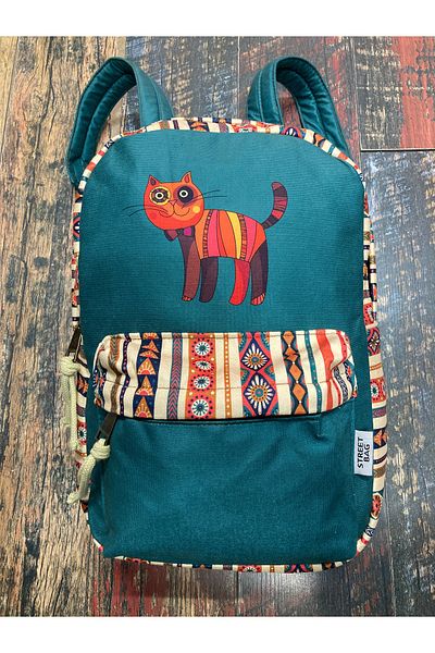 Street Bag Ethnic αδιάβροχο σακίδιο πλάτης Bohemian Cat Pattern - Θήκη Tablet