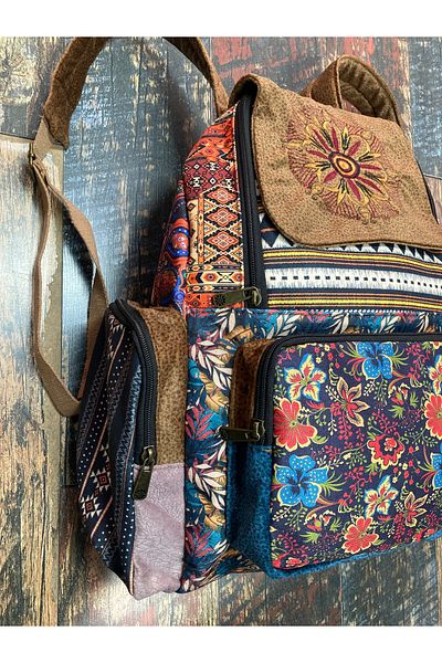 Street Bag Σακίδιο πλάτης με έθνικ μποέμ με μοτίβο συνονθύλευμα αδιάβροχο