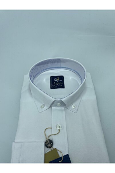 Sadık Collection Чоловіча елегантна сорочка оксфордського крою, легко прасується, з коміром на ґудзиках, однією кишенею та довгими рукавами.