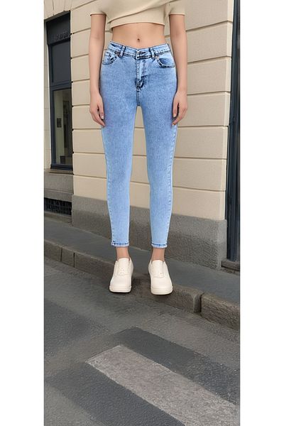 SHEVEGA Ice Blue Lycra Slim Fit Jeans