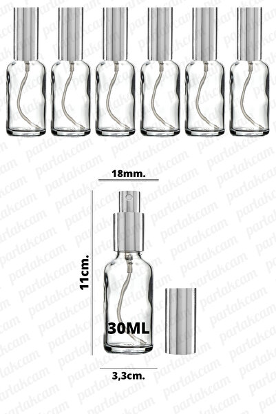parlakcam 30ml Gümüş Renkli Full Metal Lüx Sprey Şişe, Parfüm Kolonya vb İçin...