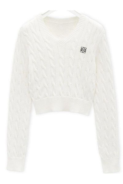 YouLikeButik Ecru Knitwear Sweater - Embroidered and Logo