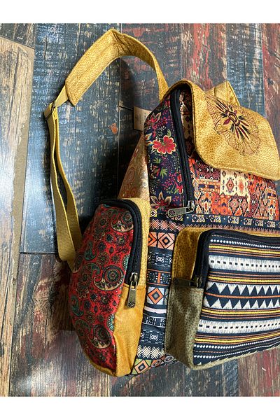 Street Bag Σακίδιο πλάτης με έθνικ μποέμ με μοτίβο συνονθύλευμα αδιάβροχο
