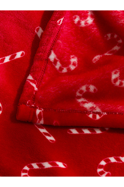 LC Waikiki LCW HOME Kırmızı Baston Baskılı Tv Battaniyesi 100x150 Cm