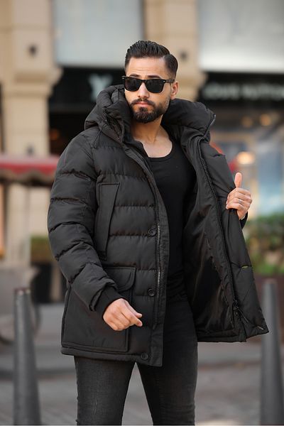 MODA ΑΝΔΡΙΚΗ ΤΣΑΝΤΑ ΜΕ ΚΟΥΚΟΥΛΑ ΜΕ ΤΣΕΠΕΣ ΧΕΙΜΕΡΙΝΟ ΜΑΚΡΥ ΠΑΛΤΟ