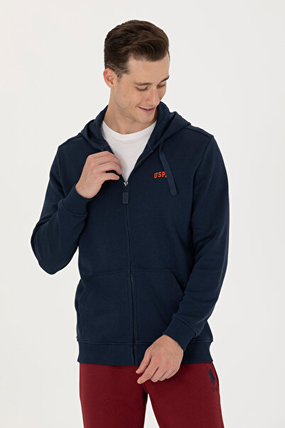 U.S. Polo Assn. Ανδρική πλεκτή ζακέτα σε μπλε ναυτικό χρώμα 50276152-VR033