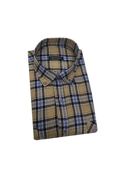 ATİLLA ÖZER Atilla Ozer Men's Large Size Winter Cashmere Shirt-6378
