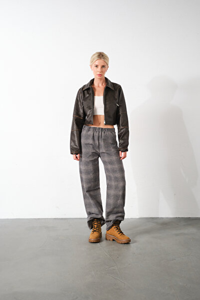 Domoda High Waist Ecru Flannel Pajama Bottoms - Relaxed Fit Wide Leg Cotton Women's Pants