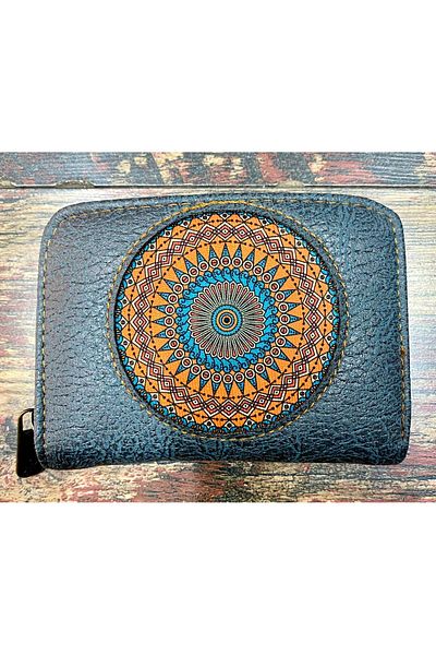 Street Bag Portofel util cu model etnic autentic, cu suport pentru card și compartiment pentru monede