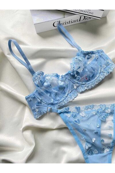 Fleur de Lingerie Set bralet brodat pentru femei (sutien și tanga)