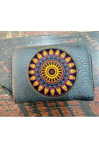 Street Bag Βολικό πορτοφόλι Ethnic με αυθεντικό σχέδιο με θήκη για κάρτες και θήκη για κέρματα
