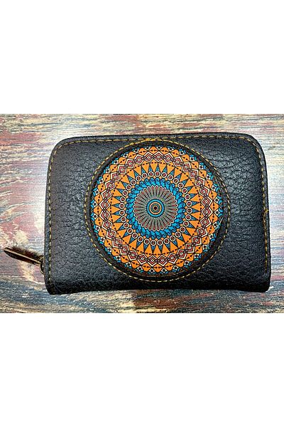 Street Bag Βολικό πορτοφόλι Ethnic με αυθεντικό σχέδιο με θήκη για κάρτες και θήκη για κέρματα