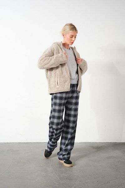 Domoda Black Plaid Flannel High Waist Pajama Bottoms Relaxed Fit Wide Leg Cotton Women's Pants