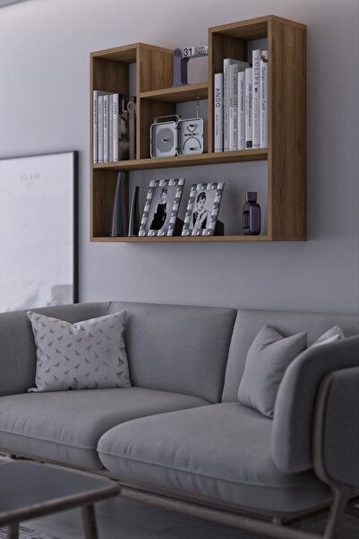 moka park avm Duvara Monte 5 Bölmeli Raflı Modern Kitaplık Raf