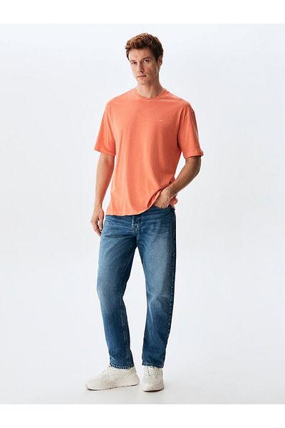Ltb Red Crew NecK T-Shirt - Pale Effect