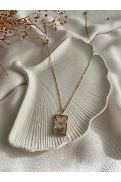 saren aksesuar قلادة بطاقة التارو الذهبية مقاس 45 سم - بطاقة التارو Themmgn ا...