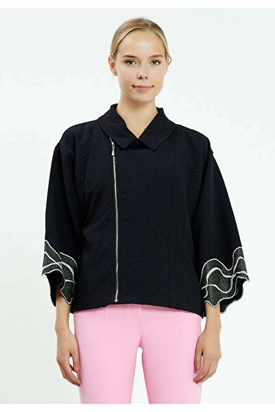 istanmall Μπουφάν μεσαίου μήκους μονόχρωμο κρεπ - SER21243SYH