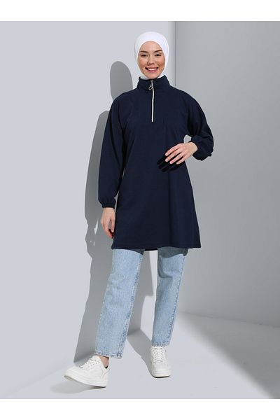 Por La Cara Navy Blue Tunic