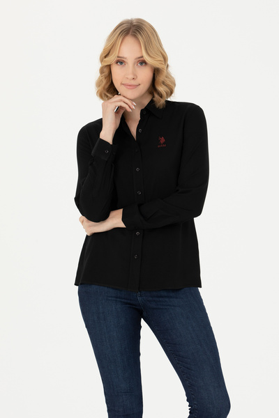 U.S. Polo Assn. Women's Black Long Sleeve Shirt 50277629-Vr046