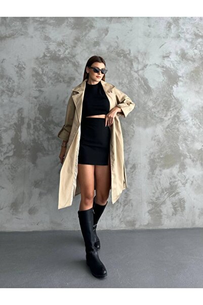 asur boutique Asur Butik Kadın Su İtici Trençkot (Ürün geniş kesimdir.Bir beden küçük alınız.)