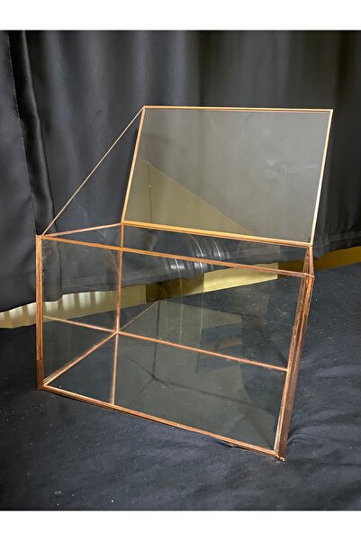 GÜVEN Cam Bakır Rose Söz Nişan Fanusu Sandık Bohça Damat Kalın Cam