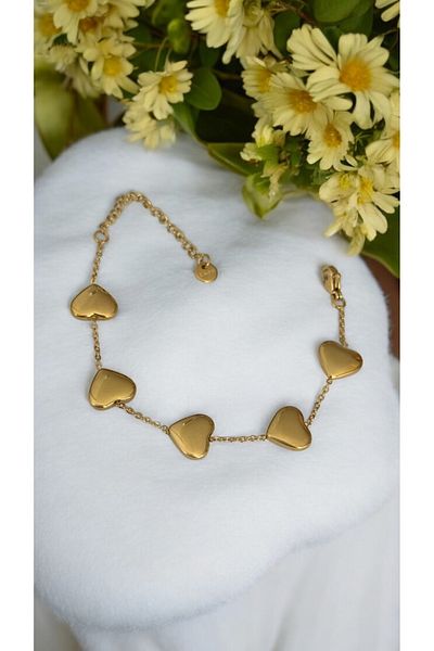 İNN JEWELLERY Steel Bracelet Anti-Tarnish Anti-Allergic Heart Figure (2 Years Importor Warranty)
