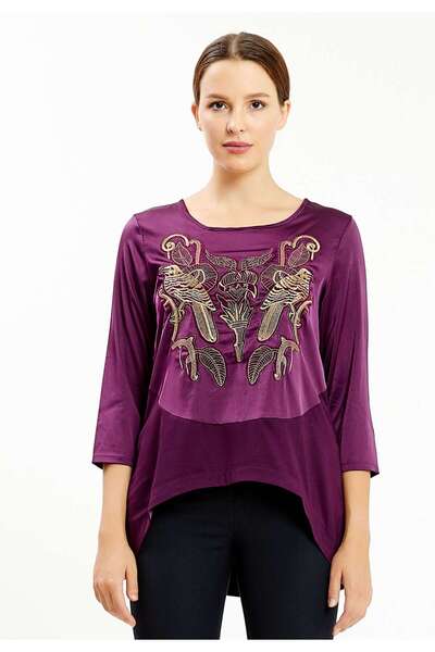 istanmall Μπλούζα Animal με τύπωμα μεσαίου μεγέθους - Regular Fit SER21342MOR