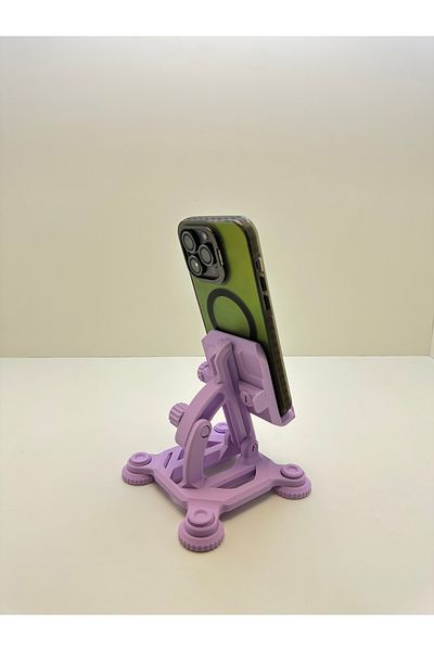 Butik 3D отпечатан механичен държач за телефон и таблет в лилав цвят