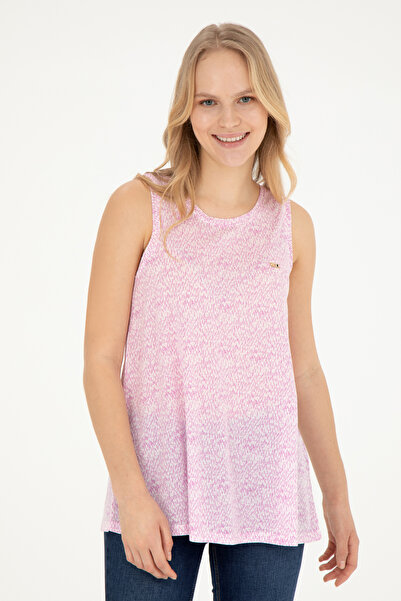 U.S. Polo Assn. Kadın Menekşe Bisiklet Yaka Kolsuz Tişört 50282908-VR037