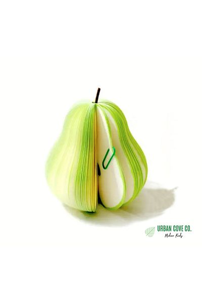 UrbanCove Co 1 Piece Creative Fruit Shaped Notepads and Desk Decor - Green Apple, Red Apple and Pear