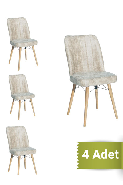 Yafes Masa Sandalye Kare Gold Gürgen Ayaklı Salon Sandalyesi 13 Renk Mutfak Sandalyeleri 4'lü